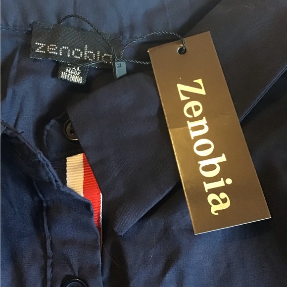 Zenobia 2XL plus size navy button up top NWT - Picture 4 of 9